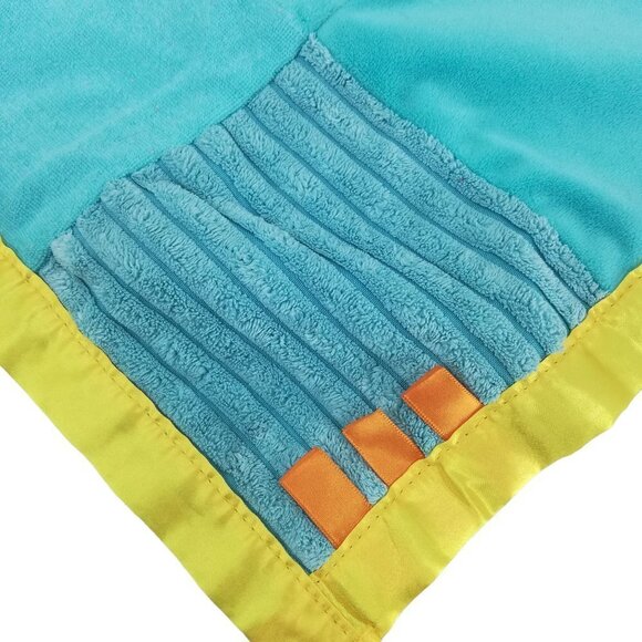 Infantino Turtle Lovey Lovie Teether Rattle Security Blanket Blue Green Satin - Picture 9 of 11